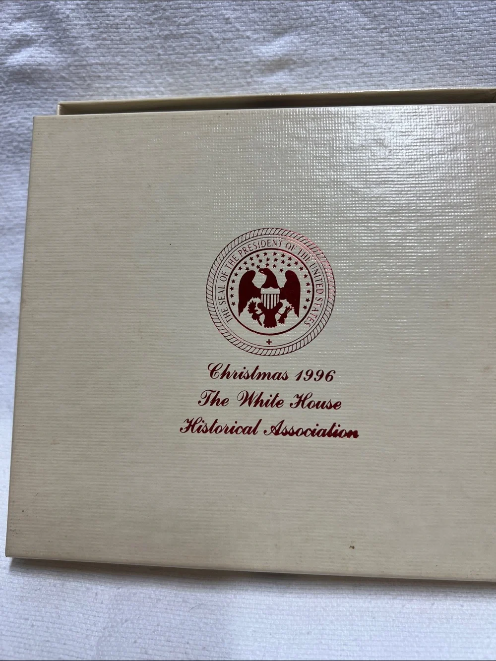 The White House Gold Presidential Seal Holiday Ornament - Gold & Red 1996